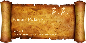 Pamer Patrik névjegykártya