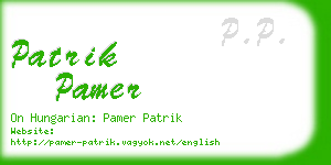 patrik pamer business card